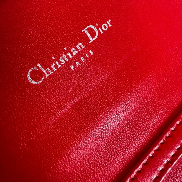 Dior, Miss Dior Orange Quilted Leather Wallet on Chain - Picture 10 of 14